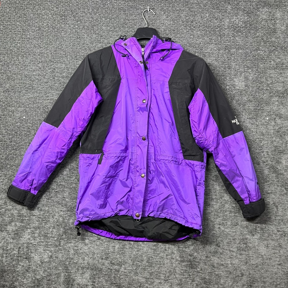 VTG The North Face Gore-Tex Mountain Jacket Women's Purple Black Waterproof - S